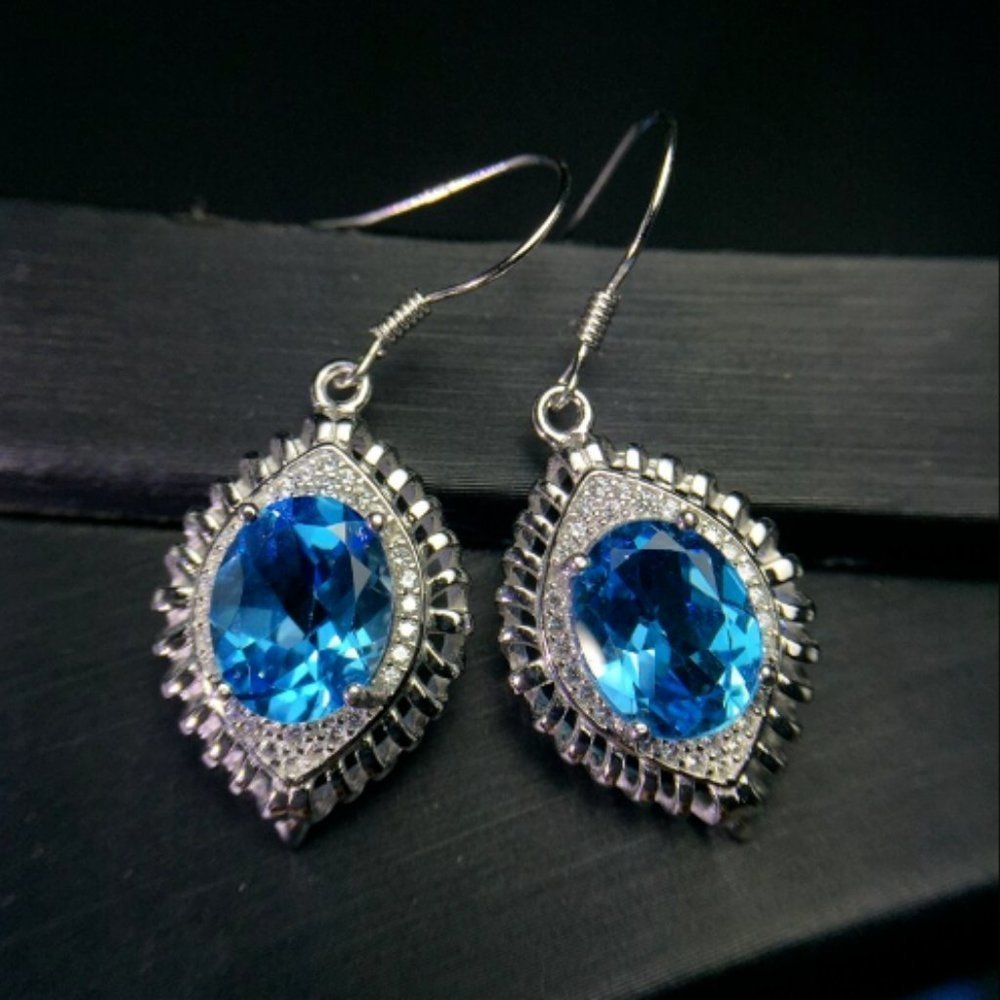 925 Silver Plated Round Flower CZ Stud Earrings For Women, FB16FA1158